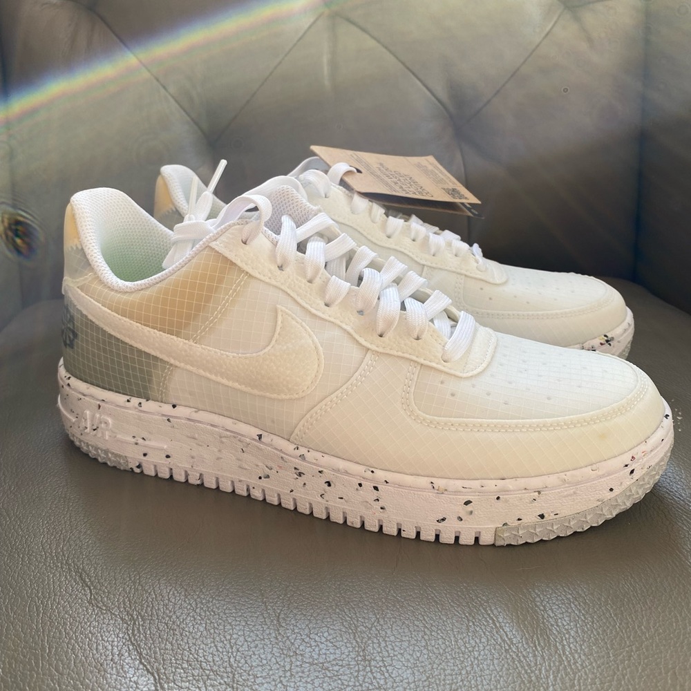 Mens Nike Air Force 1 Crater Move to Zero White/Orange Sneakers NEW Size US 9